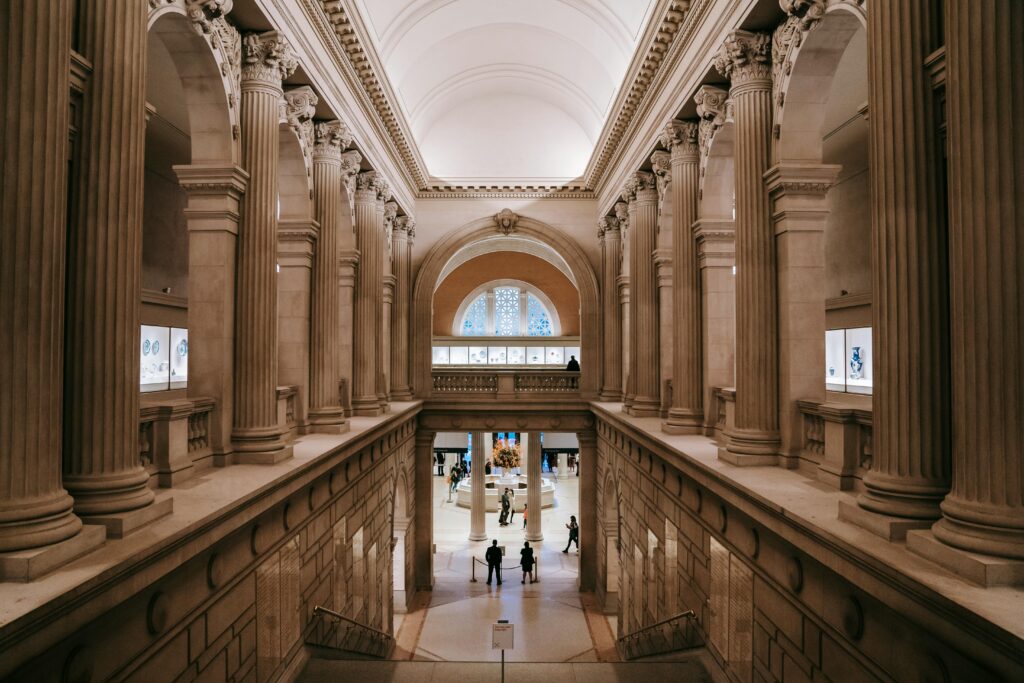 Traveletty - Museums and Art Galleries - Symmetrical View of the Interior of the Metropolitan Museum of Art in New York