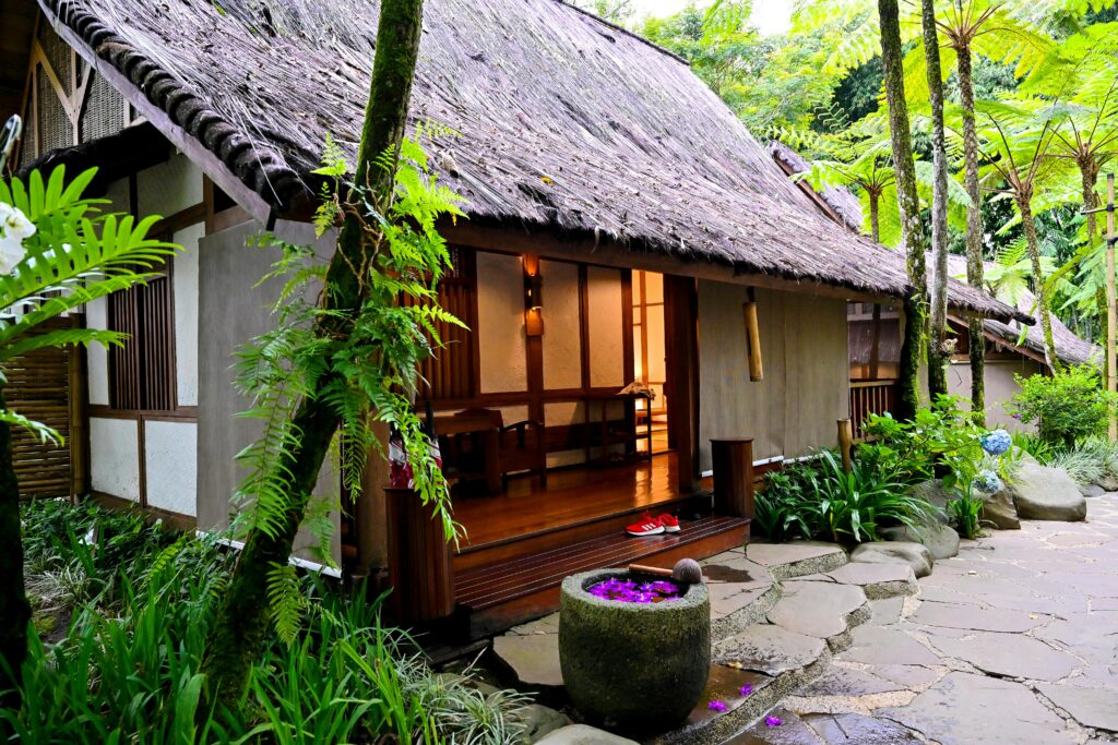 Traveletty - Jungle Huts - traditional bamboo in lush jungle