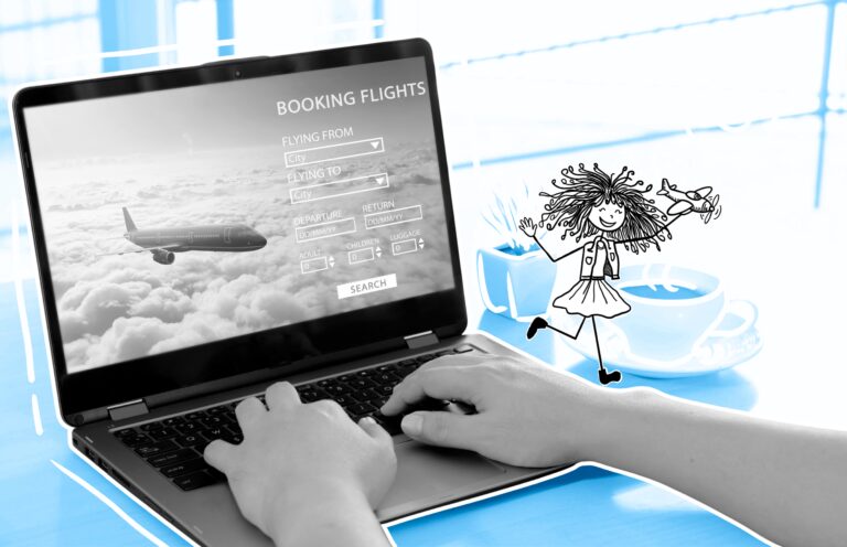 Track Cheap Flights - A laptop showing a travel flight booking website